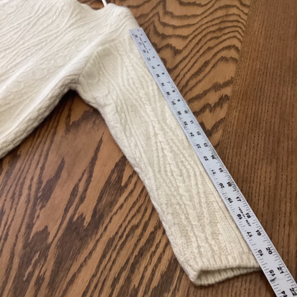 LL Bean Womens Vintage 100% Wool Sweater Ireland Fishermans Medium Shrunk L.L. W - Picture 11 of 12